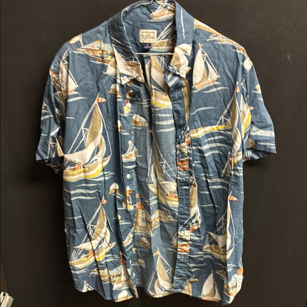 J. Crew Blue and White Casual Button Down Shirt